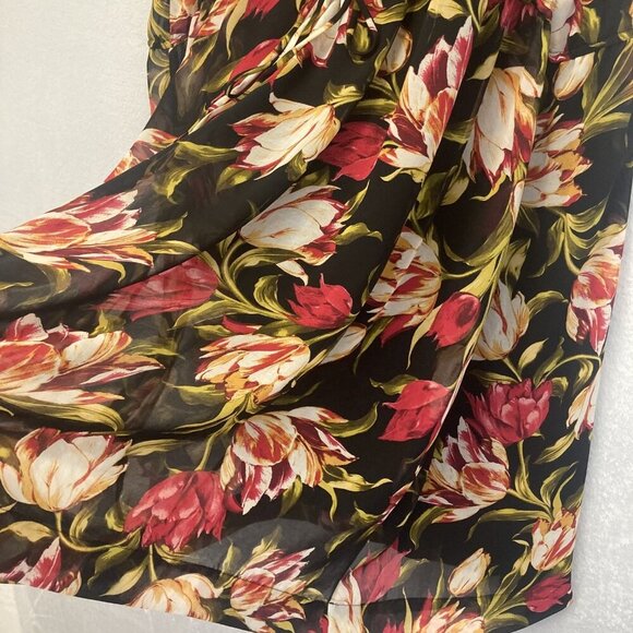 NWT Marybelle Sadie Dress Womens 4X Floral Sleeveless Chiffon Dark Romantic Knee - Picture 12 of 16